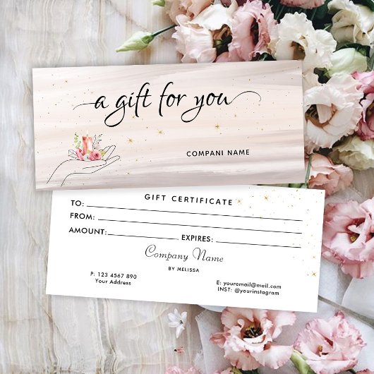 Carte Certificat cadeau aux bougies florales