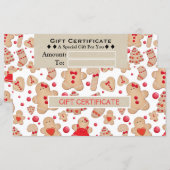 Carte Certificat Cadeau Biscuits Cuits Homme en Pain d'É (Devant / Derrière)