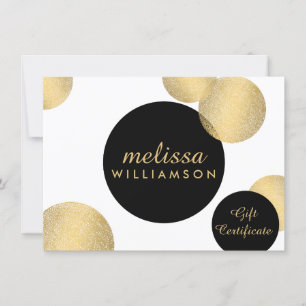 Carte Certificat cadeau Black and Gold Glamor and Beauty