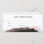 Carte Certificat cadeau Black Blush Gold Watercolor (Dos)