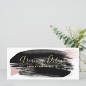 Carte Certificat cadeau Black Blush Gold Watercolor (Debout devant)