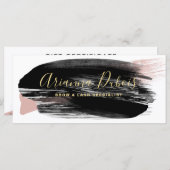 Carte Certificat cadeau Black Blush Gold Watercolor (Devant / Derrière)