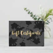 Carte Certificat cadeau Black Floral Gold (Debout devant)