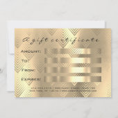 Carte Certificat cadeau Black Gold Lashes Maquillage Art (Dos)