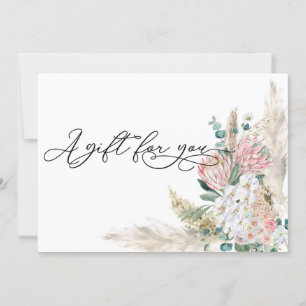 Carte Certificat cadeau Boho Pampas Grass Floral Bouquet