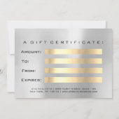 Carte Certificat cadeau Brown OEil or Lash maquillage be (Dos)