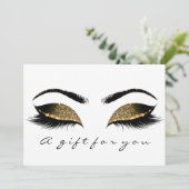 Carte Certificat cadeau Browns Gold Lashes Maquillage bl (Debout devant)