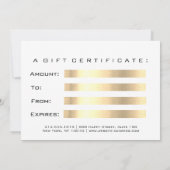 Carte Certificat cadeau Browns Gold Lashes Maquillage bl (Dos)