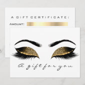 Carte Certificat cadeau Browns Gold Lashes Maquillage bl (Devant / Derrière)