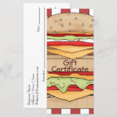 Carte Certificat cadeau Burger (Devant / Derrière)