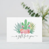 Carte Certificat-cadeau Cactus Aquarelle (Debout devant)