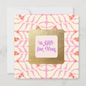 Carte Certificat cadeau Cadeau Or Rose Cute (Devant)