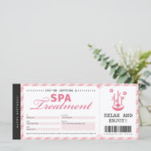 Carte Certificat cadeau cadeau spa de jour Massage rose (Debout devant)