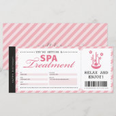 Carte Certificat cadeau cadeau spa de jour Massage rose (Devant / Derrière)