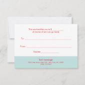 Carte Certificat Cadeau Cardinal Neige de Noël (Dos)