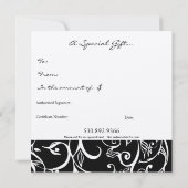Carte Certificat cadeau carré (Dos)