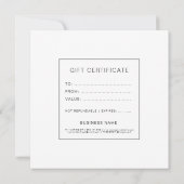 Carte Certificat cadeau Carré de la Marine moderne (Dos)