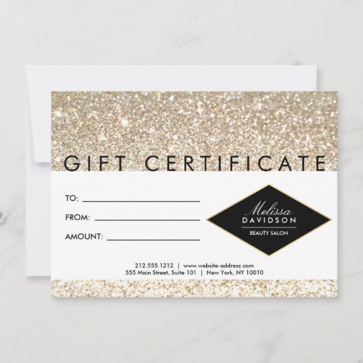 Carte Certificat cadeau Champagne Gold Parties scintilla (Devant)