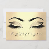 Carte Certificat cadeau Champaiment Gold Lash maquillage (Devant)