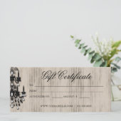 Carte Certificat cadeau Chandelier ongle salon de coiffu (Debout devant)
