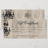 Carte Certificat cadeau Chandelier ongle salon de coiffu (Devant / Derrière)