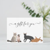 Carte Certificat cadeau Chats Animaux de compagnie (Debout devant)