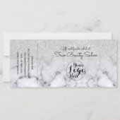 Carte Certificat cadeau chèque Parties scintillant argen (Dos)