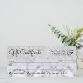 Carte Certificat cadeau chèque Parties scintillant argen (Debout devant)