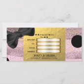 Carte Certificat-cadeau chic à pois rose et or noir (Dos)