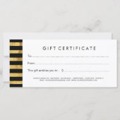 Carte Certificat cadeau Chic Gold et Black Hair Salon (Dos)