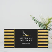 Carte Certificat cadeau Chic Gold et Black Hair Salon (Debout devant)