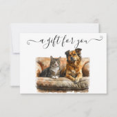 Carte Certificat cadeau Chien Chat Animaux de compagnie (Devant)