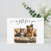 Carte Certificat cadeau Chien Chat Animaux de compagnie (Debout devant)