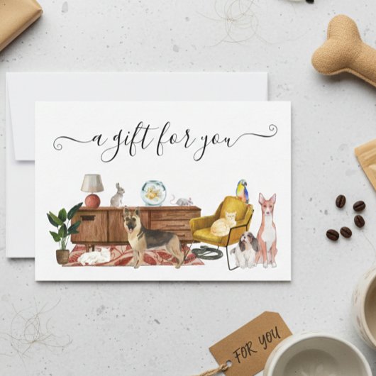 Carte Certificat cadeau Chien Chat Animaux de compagnie