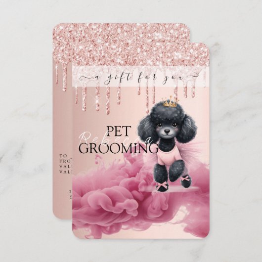 Carte Certificat cadeau Chien Grooming Animaux Animaux d (Devant / Derrière)
