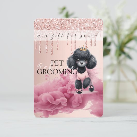Carte Certificat cadeau Chien Grooming Animaux Animaux d (Debout devant)