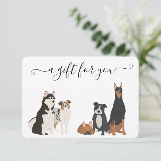 Carte Certificat cadeau Chien Grooming Animaux Animaux d (Debout devant)