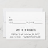 Carte Certificat Cadeau Ciseaux Argent Gris Marbré Feuil (Dos)