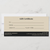 Carte Certificat Cadeau Ciseaux Vintage Coiffeur (Dos)