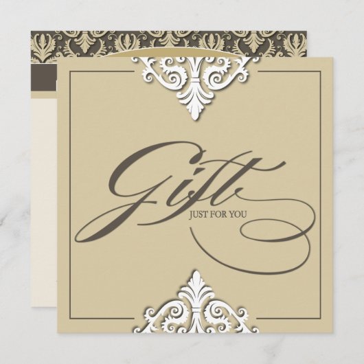 Carte Certificat cadeau classique (Devant / Derrière)