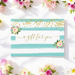 Carte Certificat cadeau client Turquoise White Gold