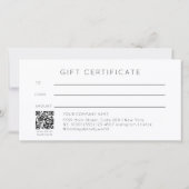 Carte Certificat Cadeau Code QR à l'Encre Aquarelle Mode (Dos)