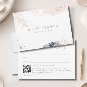 Carte Certificat Cadeau Code QR à l'Encre Aquarelle Mode