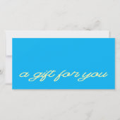 Carte Certificat Cadeau Code QR Bleu Script Moderne (Devant)