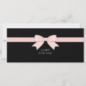 Carte Certificat Cadeau Code QR Élégant à Ruban Noir (Devant)