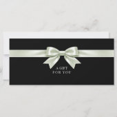 Carte Certificat Cadeau Code QR Élégant à Ruban Noir (Devant)