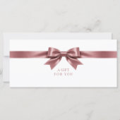 Carte Certificat Cadeau Code QR Élégant avec Ruban Blanc (Devant)