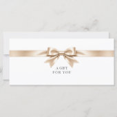 Carte Certificat Cadeau Code QR Élégant avec Ruban Blanc (Devant)