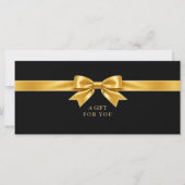 Carte Certificat Cadeau Code QR Élégant avec Ruban Noir (Devant)