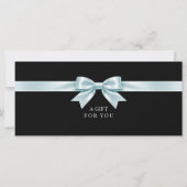 Carte Certificat Cadeau Code QR Élégant avec Ruban Noir (Devant)